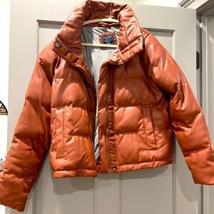 Abercrombie  Mini Faux-Leather Puffer Jacket, L